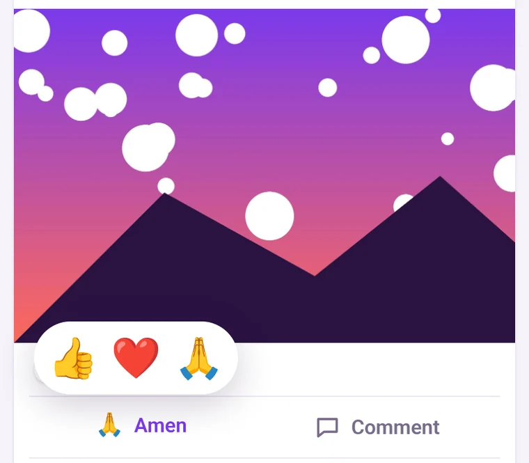 A photo post on Pewz with reactions including Amen